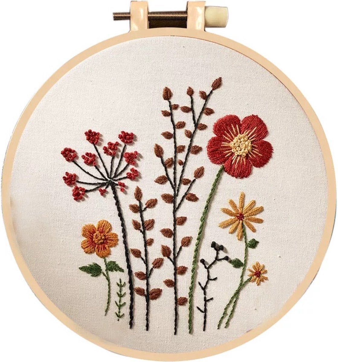 Nixnix® - Cirkelvormige Borduurset - Bloemen - Borduren - Handwerken