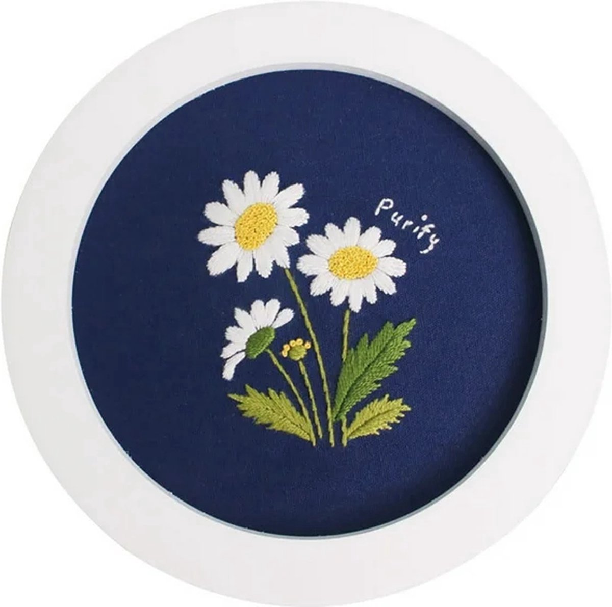 Nixnix® - Cirkelvormige Borduurset - Madeliefje - Borduren - Handwerk