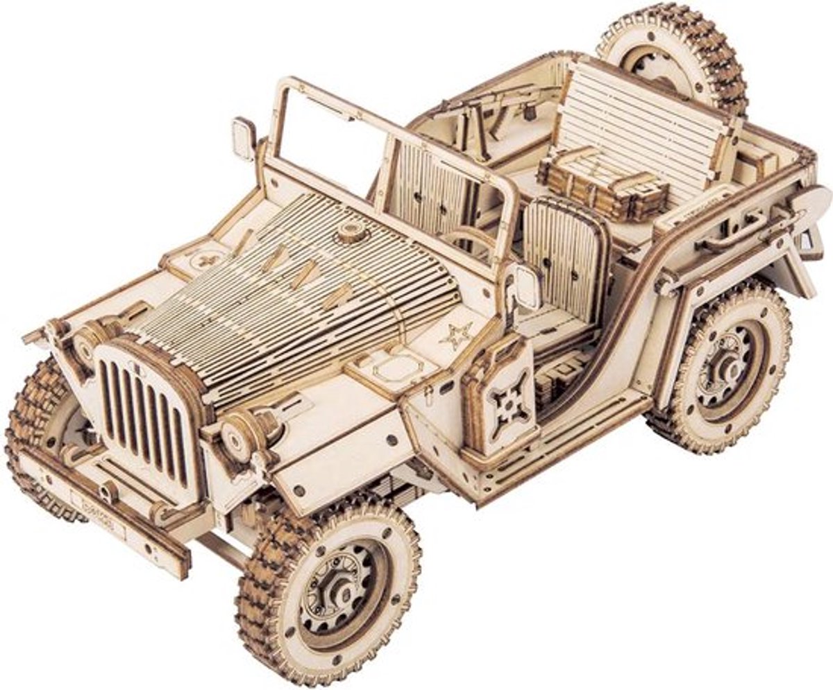 Nixnix® - Jeep 3D Puzzel - Modelbouwpakket - Auto - Hout - Bouwpakket - Bouwpakketten - Volwassenen en Kinderen - Building Kit - Hout Puzzel - Zonder lijm - Schaal 1:18 - 369 Stukjes