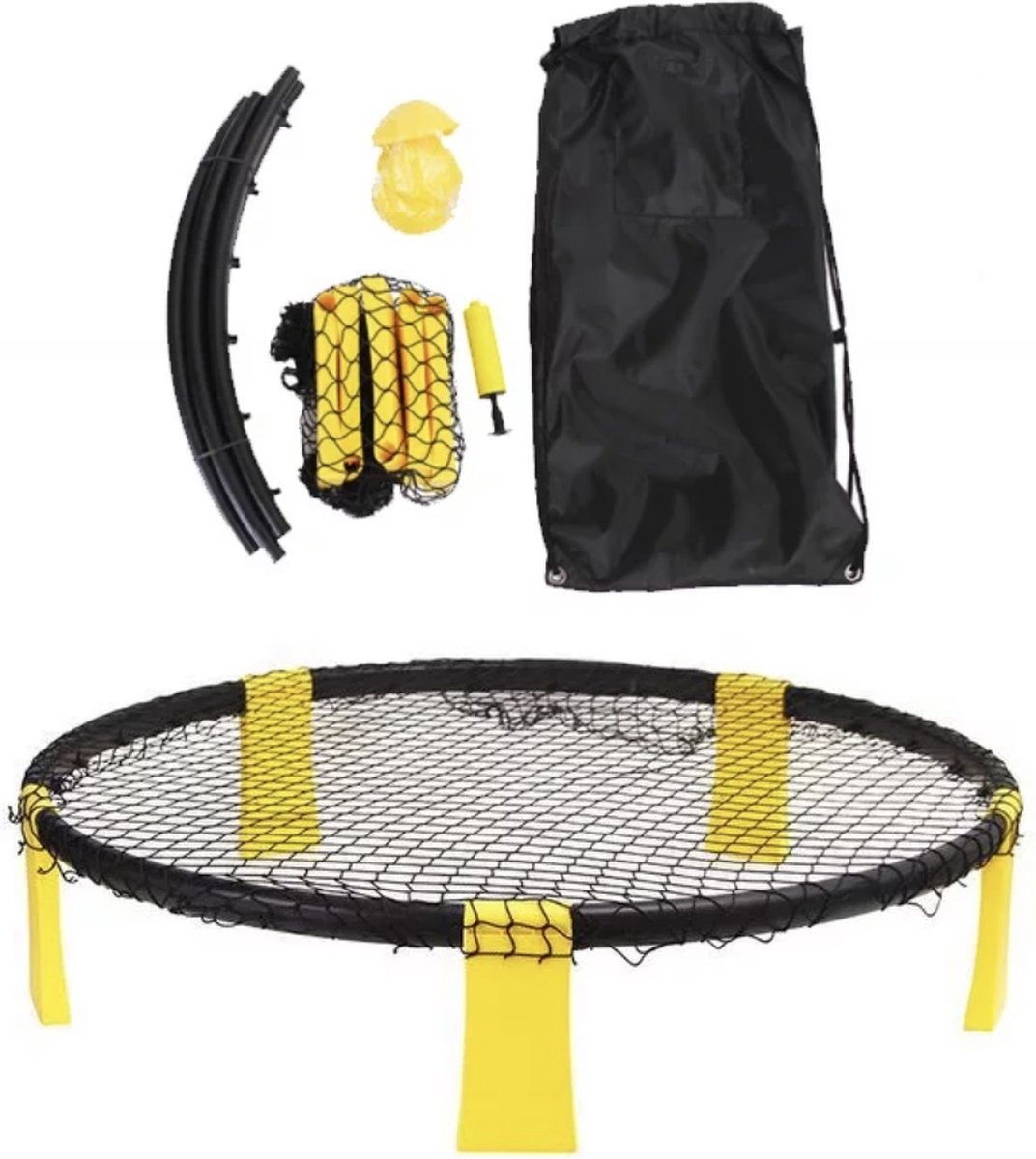 Yousupply Roundnet set inclusief 3 ballen, ballenpomp en handige meeneemtas - Geschikt voor spikeballlen / roundball