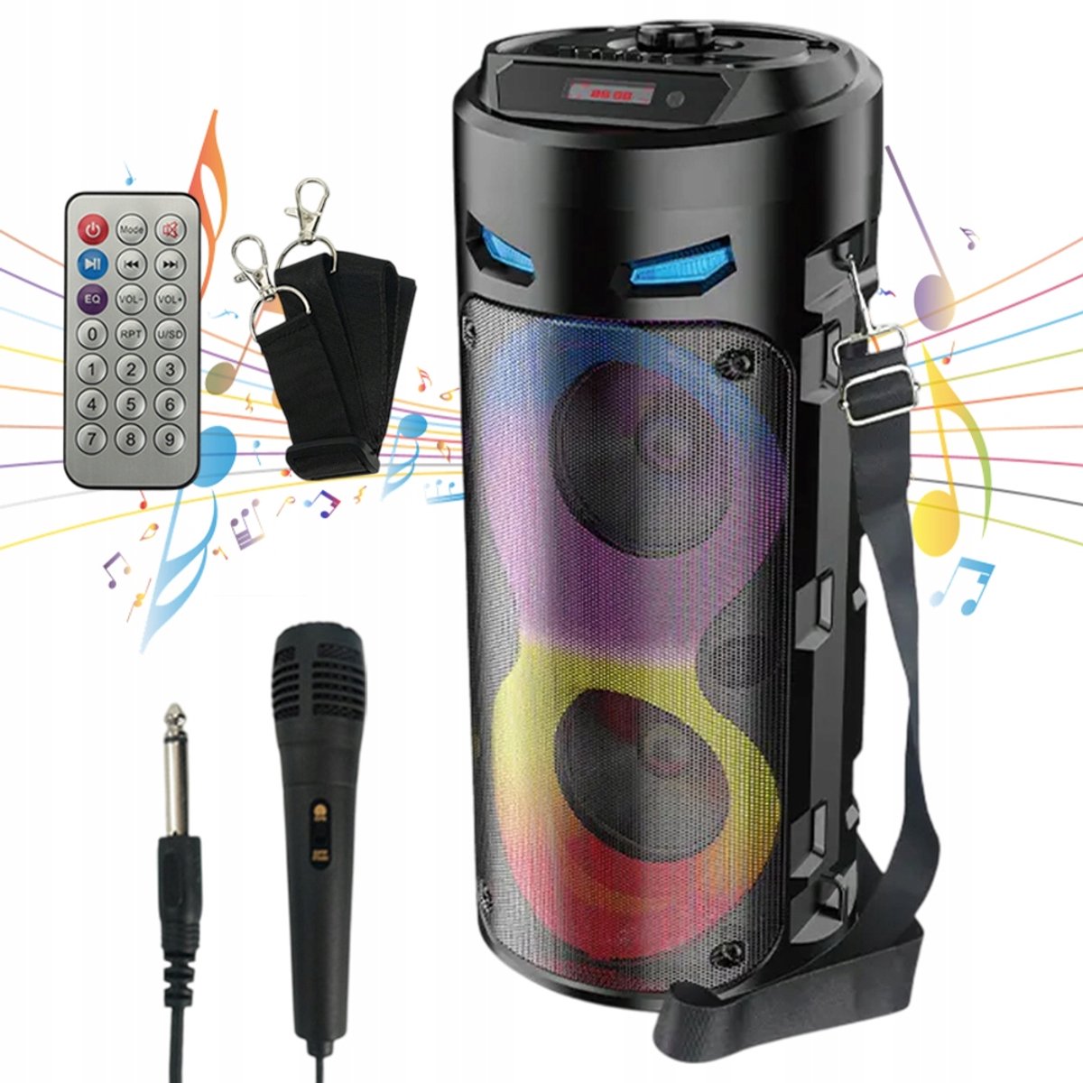 Draadloze Karaoke Set met Luidspreker - 2 Microfoons - Mobiel Geluidssysteem voor Zangfeesten Thuis