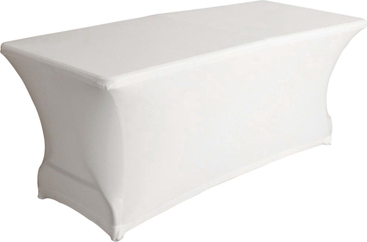 Tafelhoes - Hoes voor tafel - Nok Nak - Feest hoeslaken voor tafel - Tafelhoes wit - Rechthoekige tafelhoes wit - Wasbaar - Kreukvrij - 183 x 76 x 76 cm
