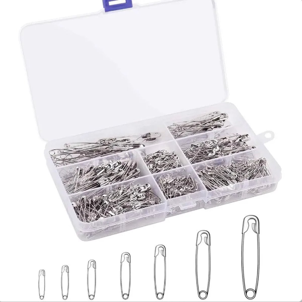 Veiligheidsspelden 460 Stuks – Assorti Set in 7 Maten – Naaibenodigdheden, Handwerken & Hobby – Met Opbergdoos