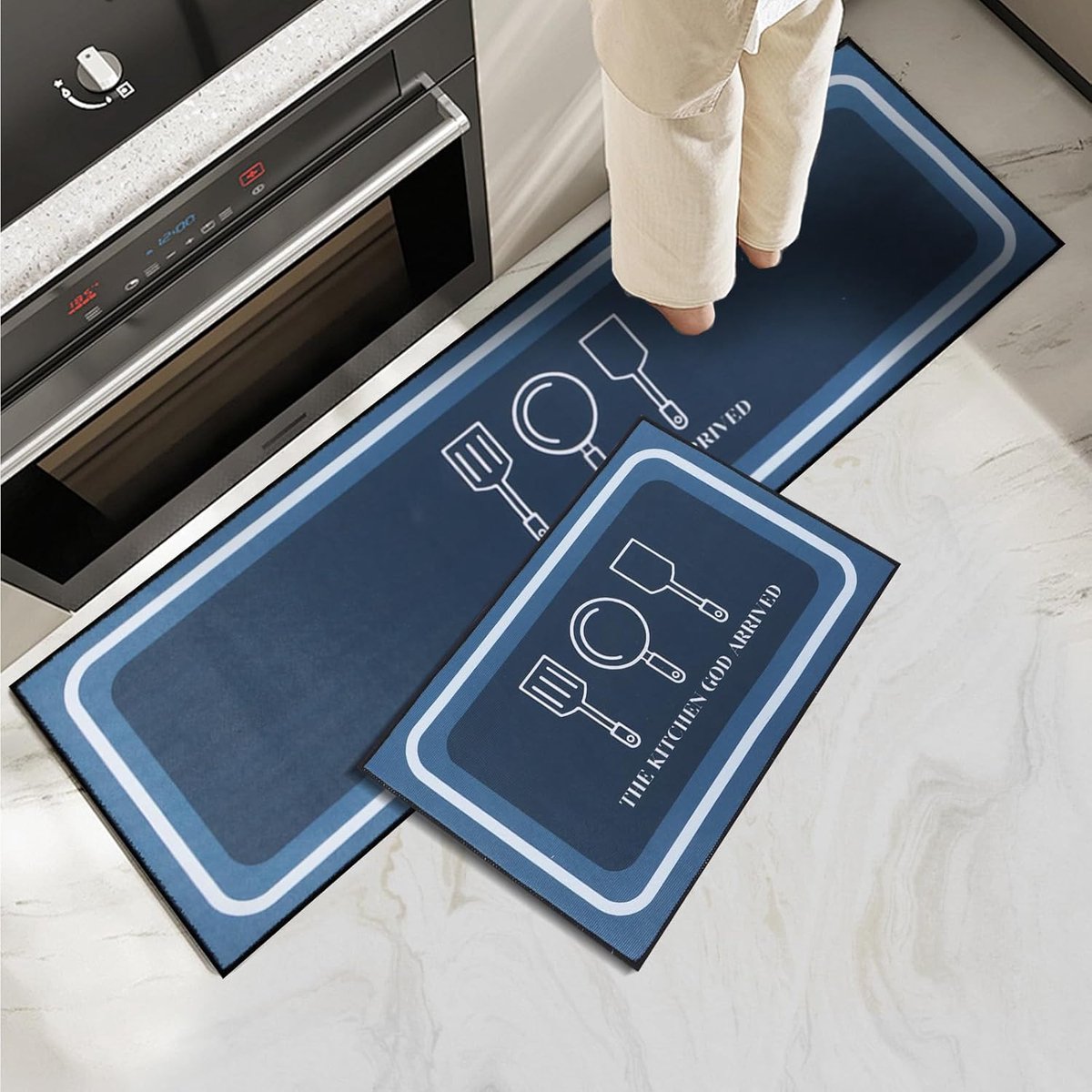 NORDIVAR® - Premium Keukenmatten Set van 2 Antislip & Wasbaar Perfect voor Hal, Eetkamer & Entree -