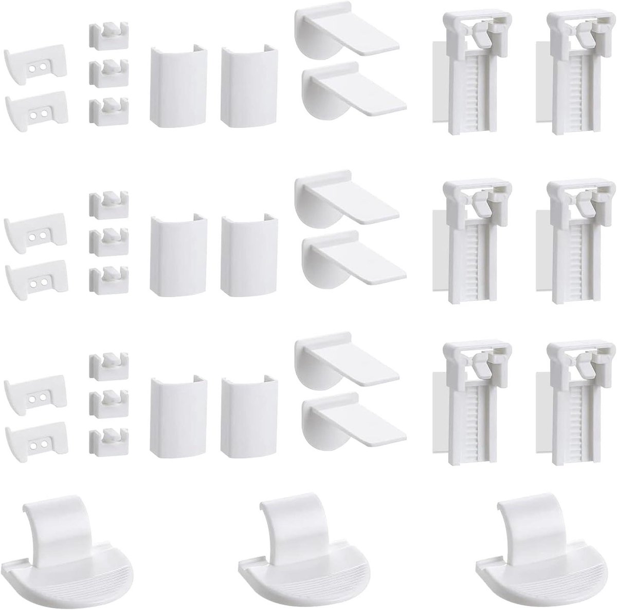 Nordivar - Complete set van 36 klemdragers en accessoires - Organiseer jouw spullen efficiënt