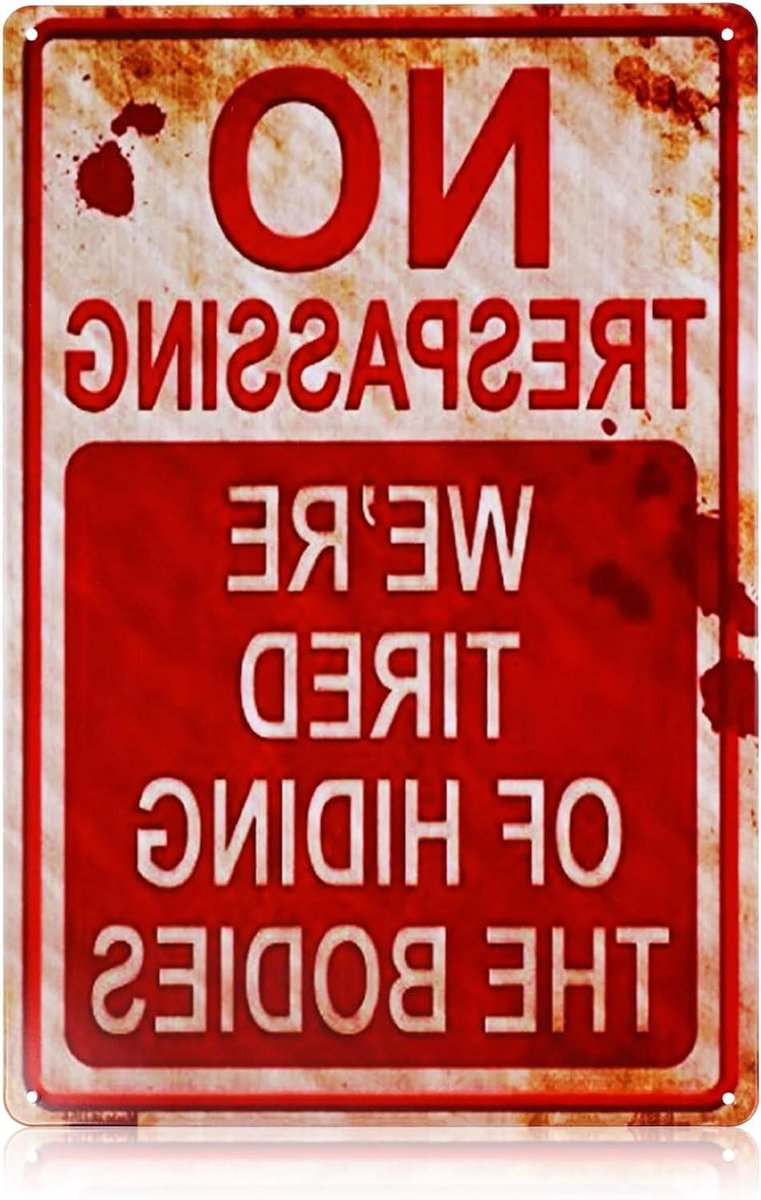 Nordivar - Grappige Metalen Verboden Borden voor Buiten Halloween Decoratie, 20 x 30 cm