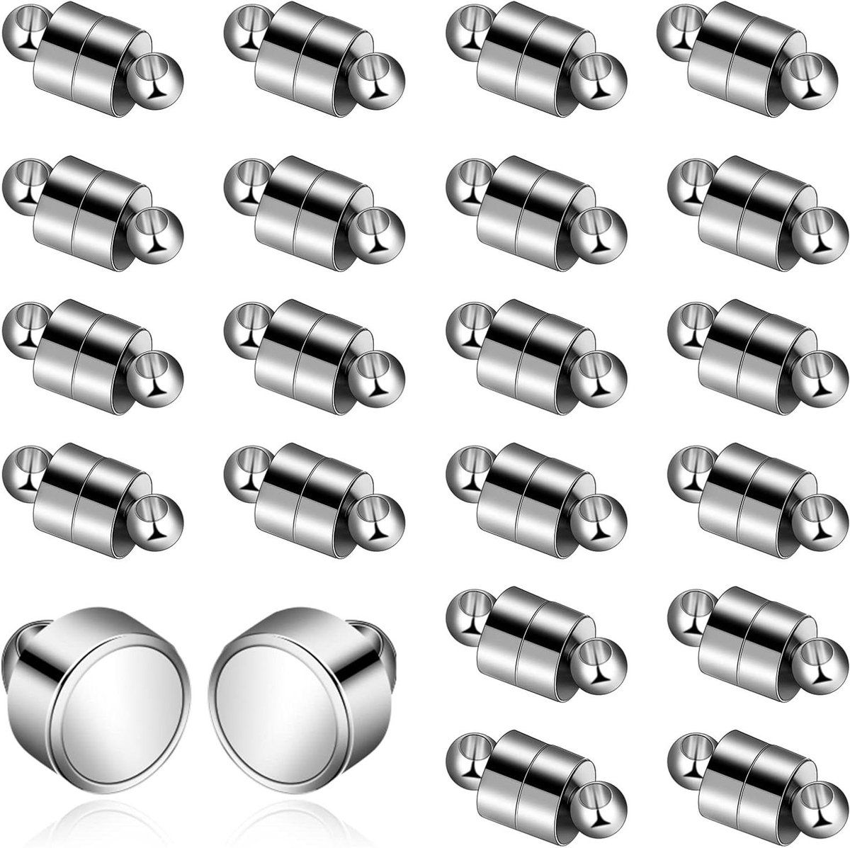 Nordivar - Magnetische armbandsluitingen en sluitingen set - Verzilverd - Sieradenmagneetconverter