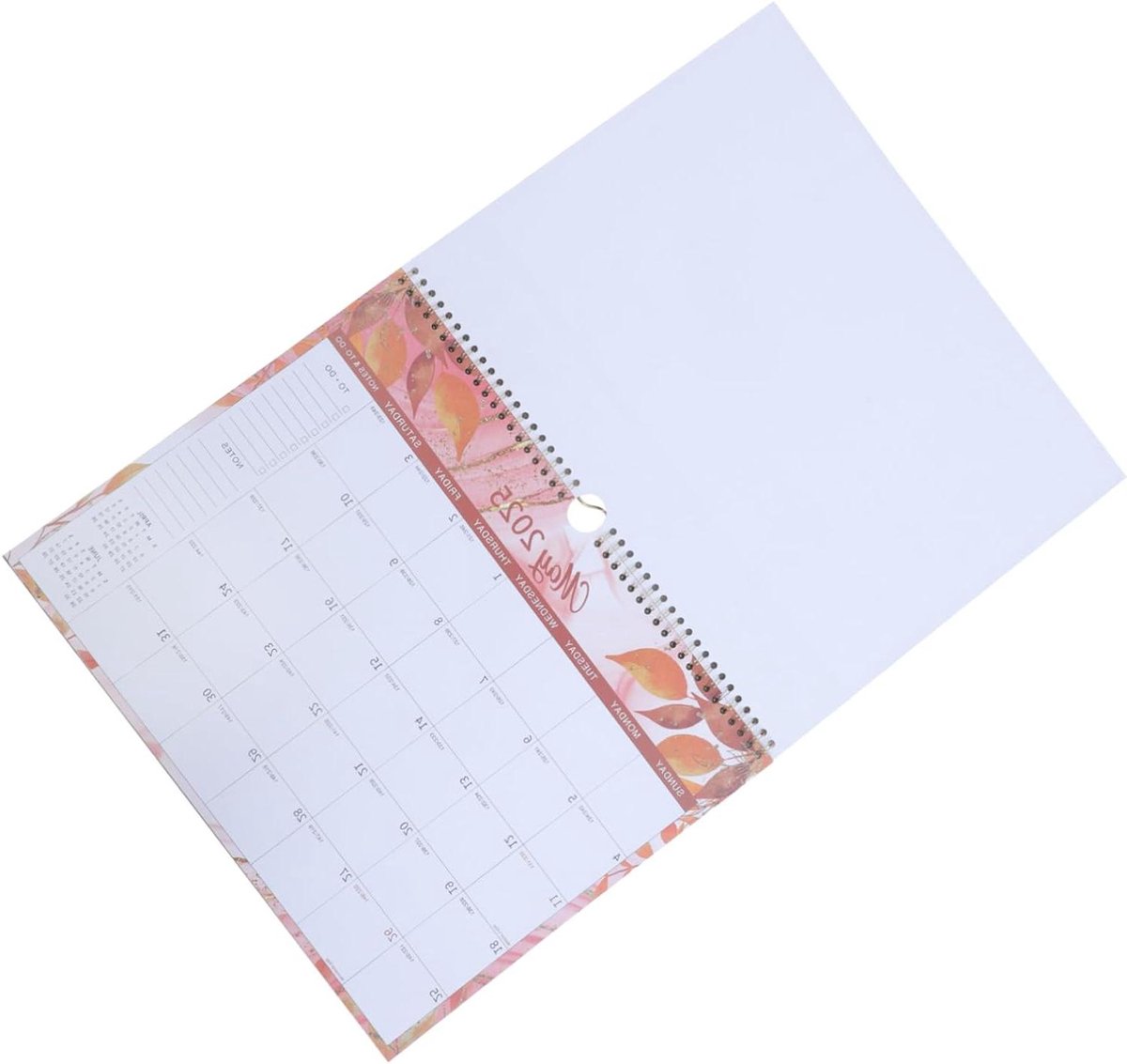 Wandkalender met Bloemenontwerp - Maandelijkse Kalender voor Thuis en Kantoor - Verstelbare Spiral Binding - Eenvoudig in Gebruik - Aantrekkelijke Wanddecoratie
