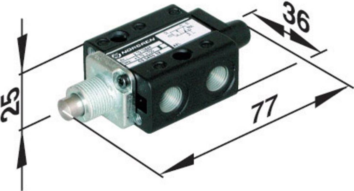 Norgren Mechanisch bedienbaar pneumatisch ventiel SP/M1553/14 Materiaal (behuizing) Kunststof Afdichtmateriaal NBR 1 st