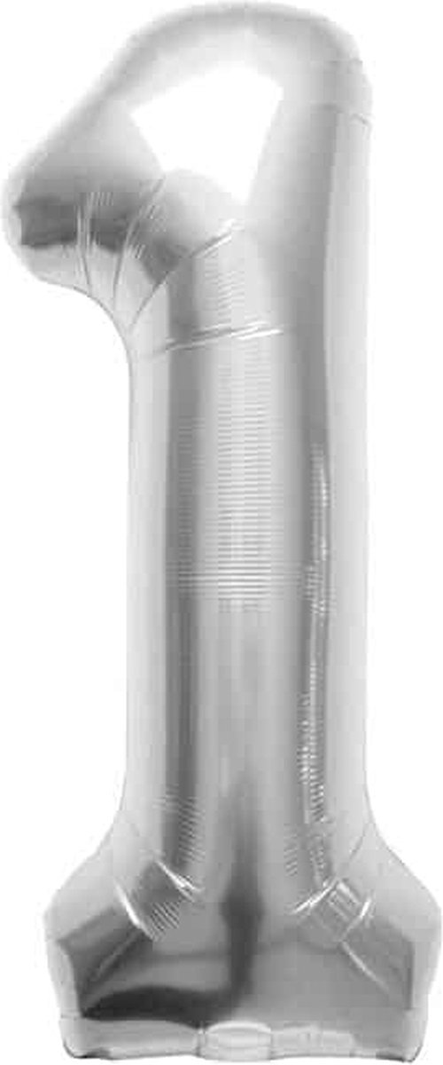 Cijfer 1 Zilver lucht 41cm