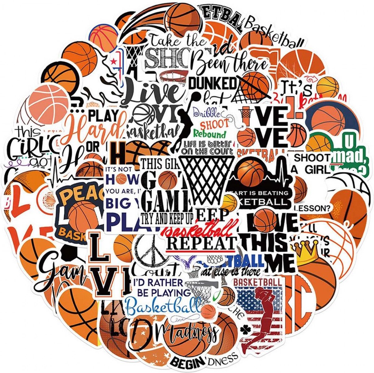 50x Stickers - Basketbal
