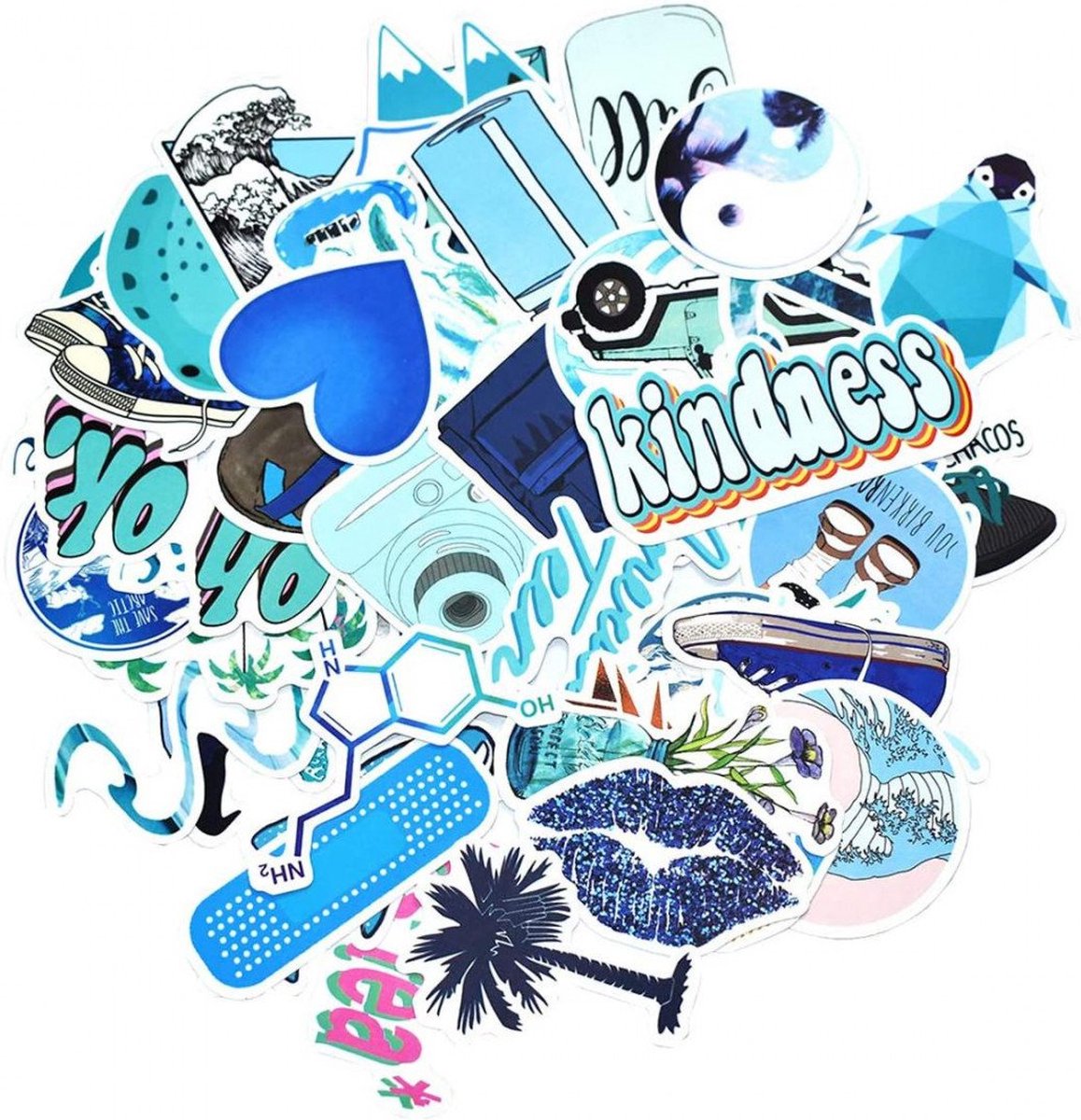 50x Stickers en Decals - VSCO Light Blue