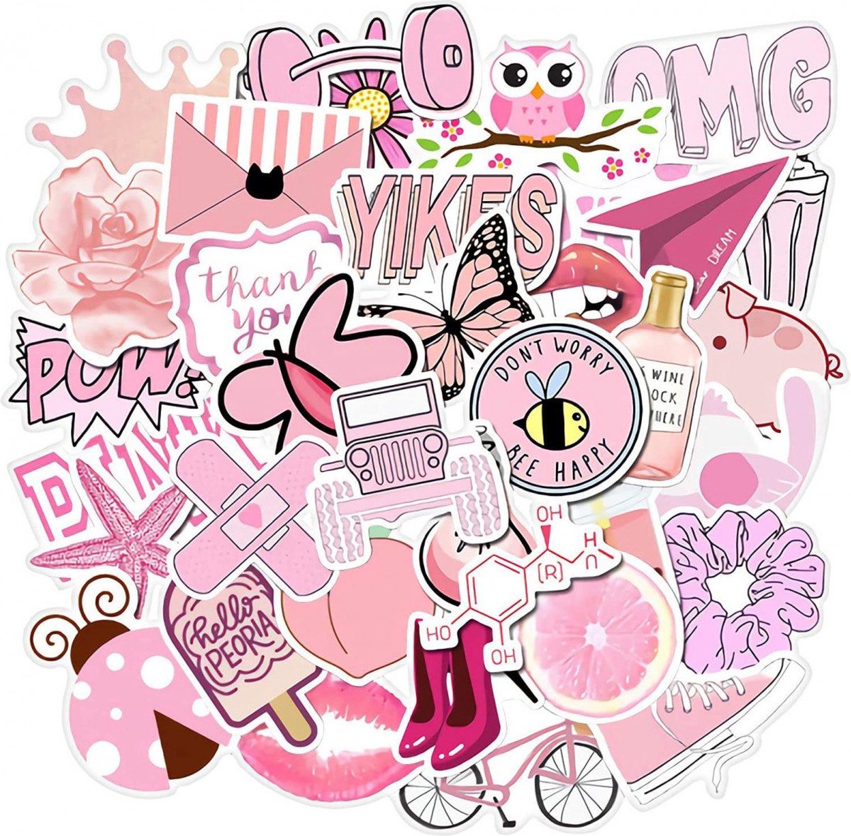 50x Stickers en Decals - VSCO Pink No. 3