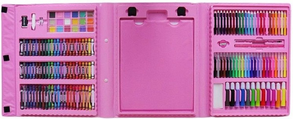 Art Box voor kinderen, 176 stuks - Roze