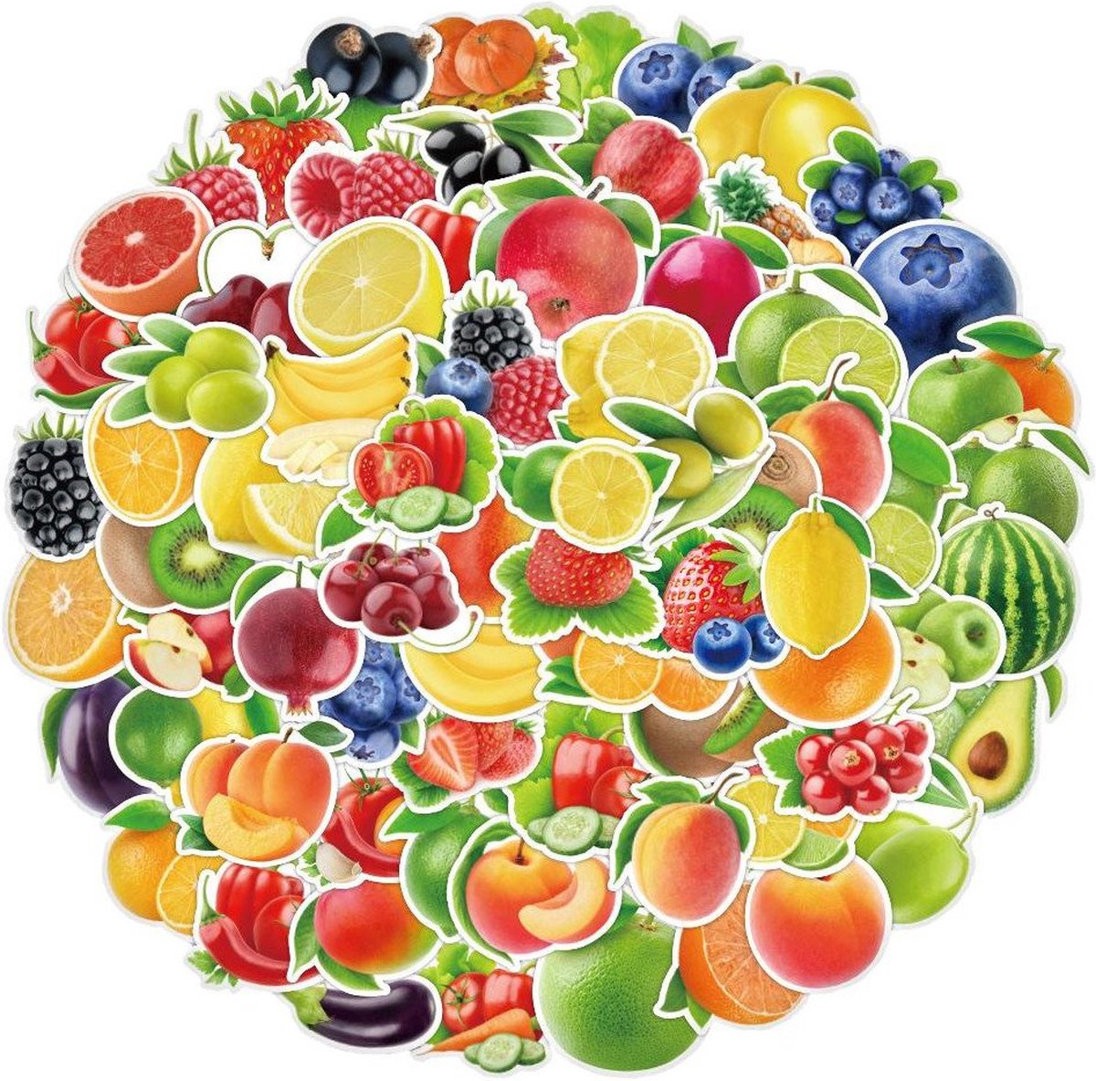 Mega Pakje Stickers - Fruit en Groenten