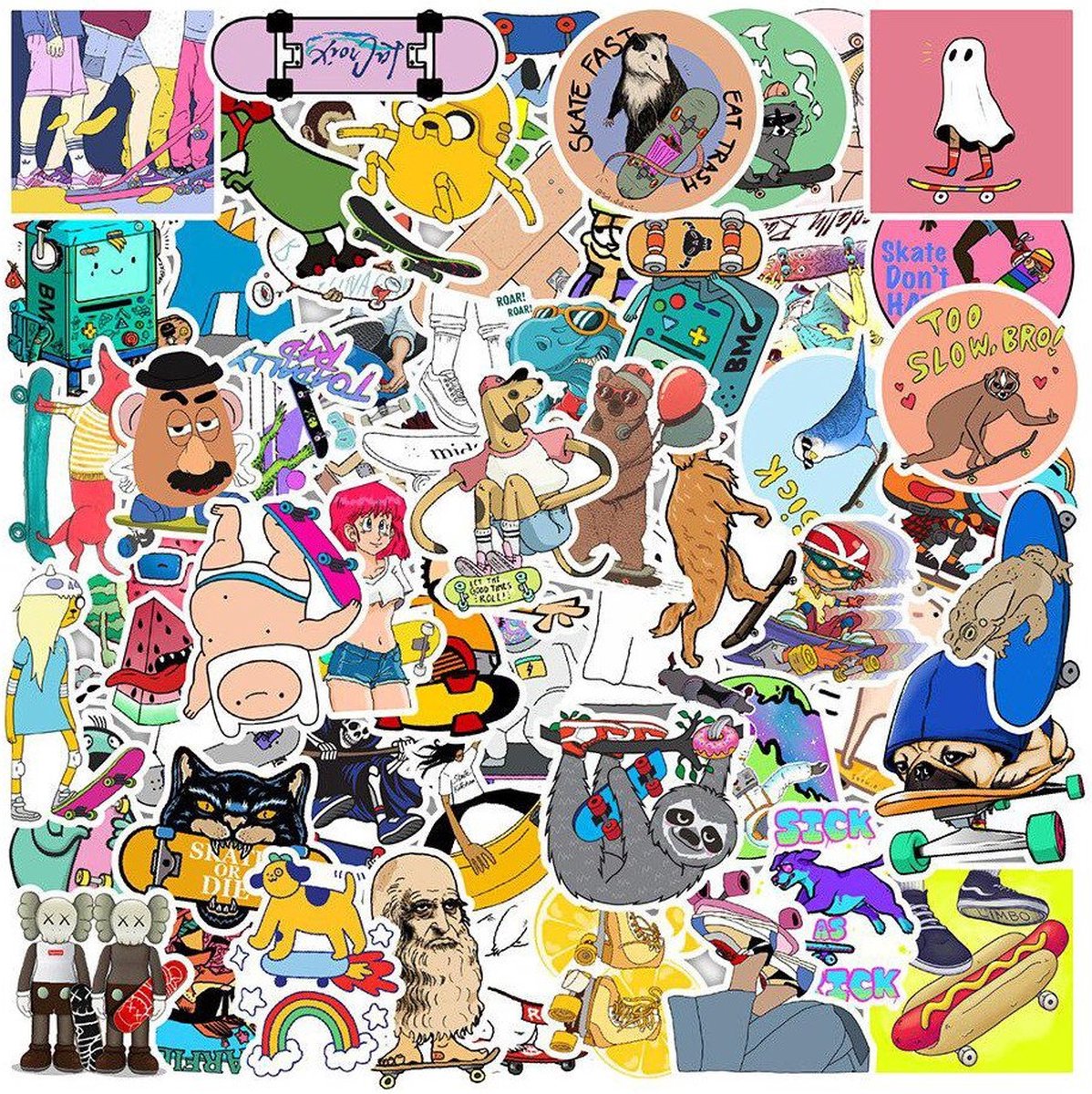 Mega Pakje Stickers - Skateboard