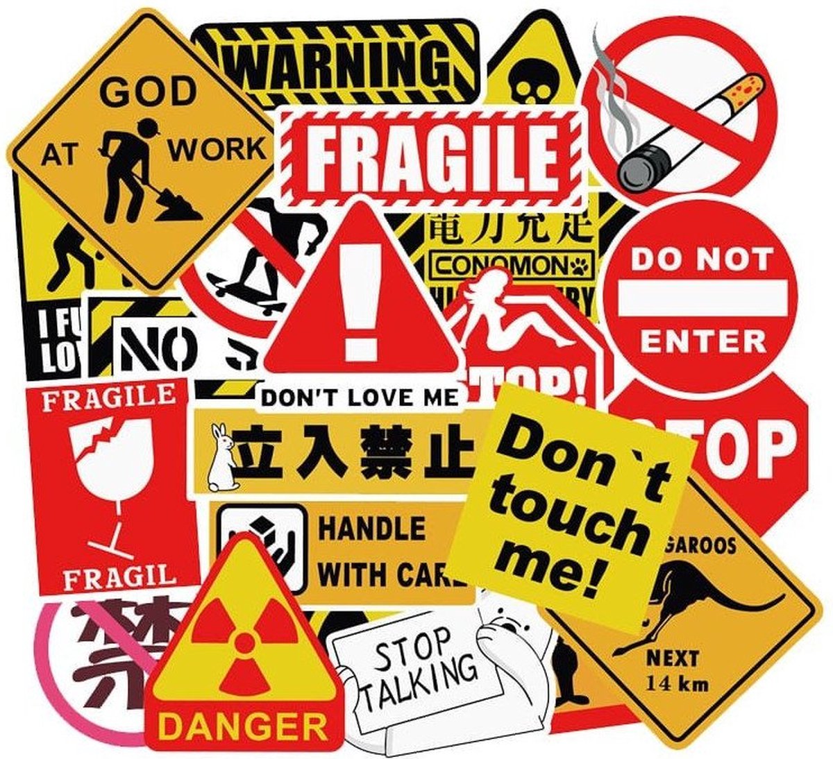 Stickers, 50 stuks - Borden