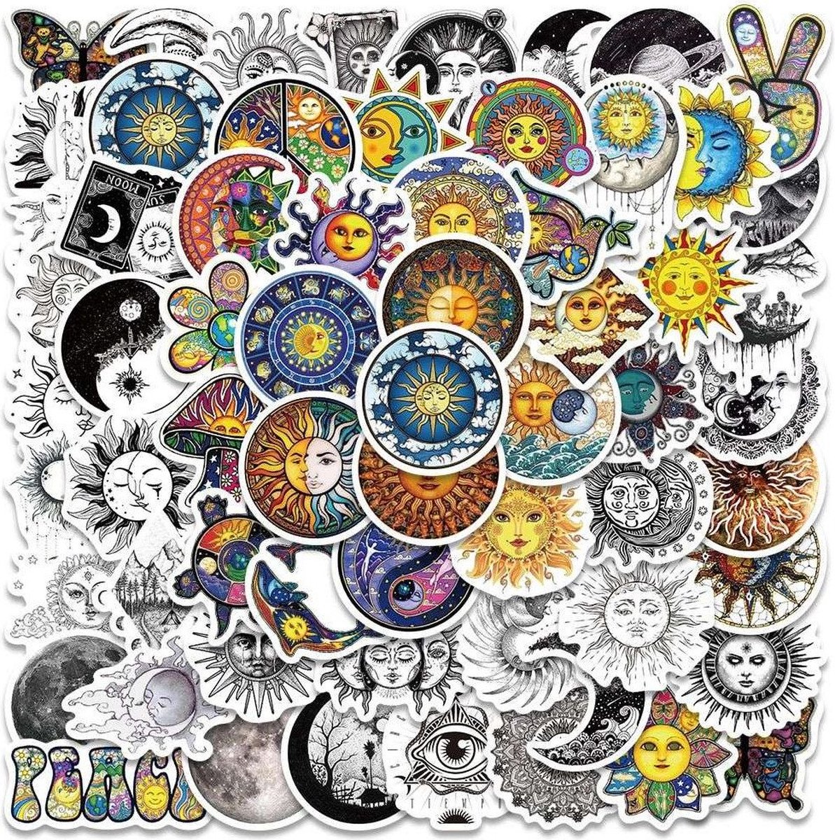 Stickers - Zon en Maan - 50 st