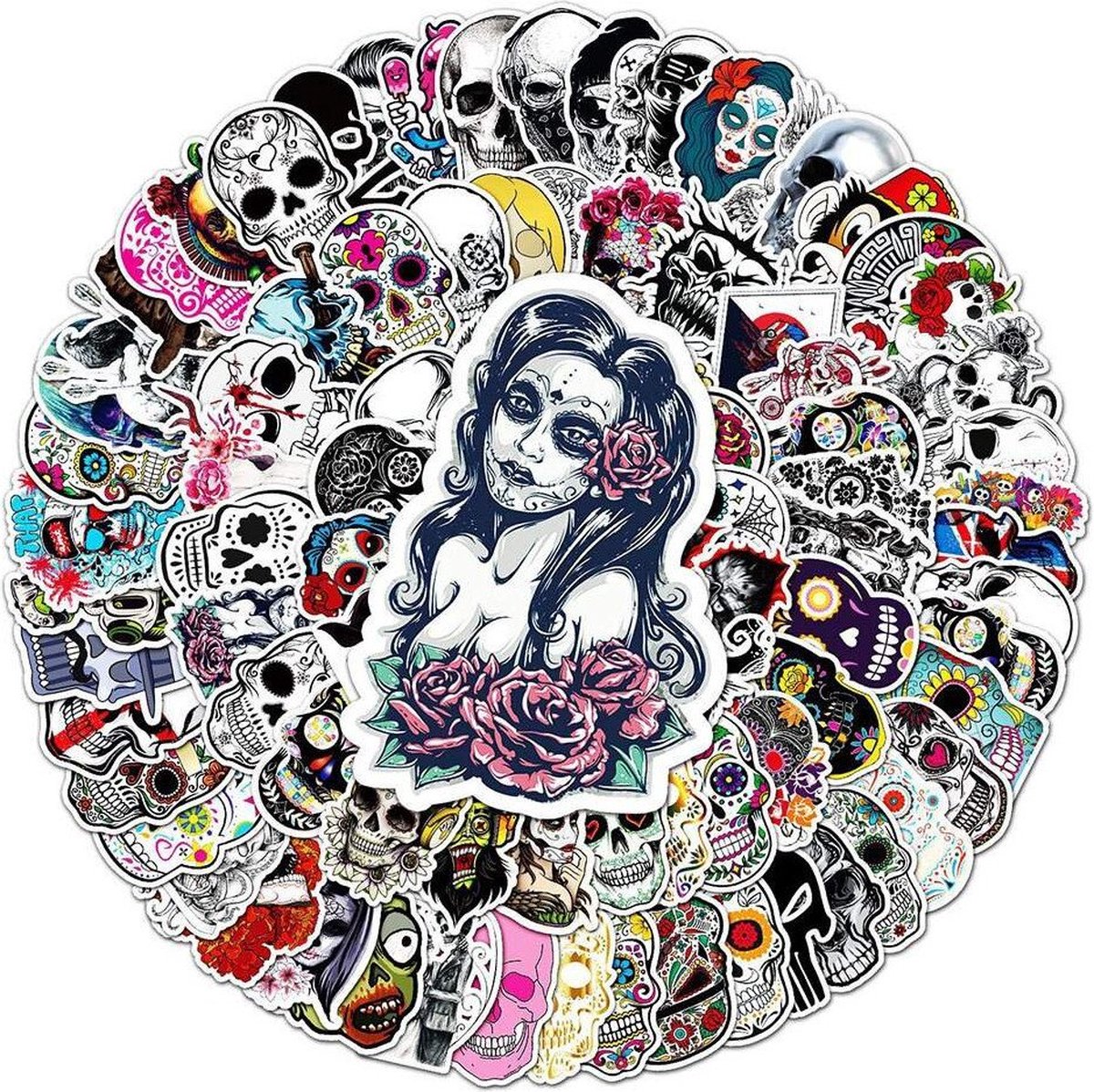 Stickers - coole schedelmotieven - 50 st