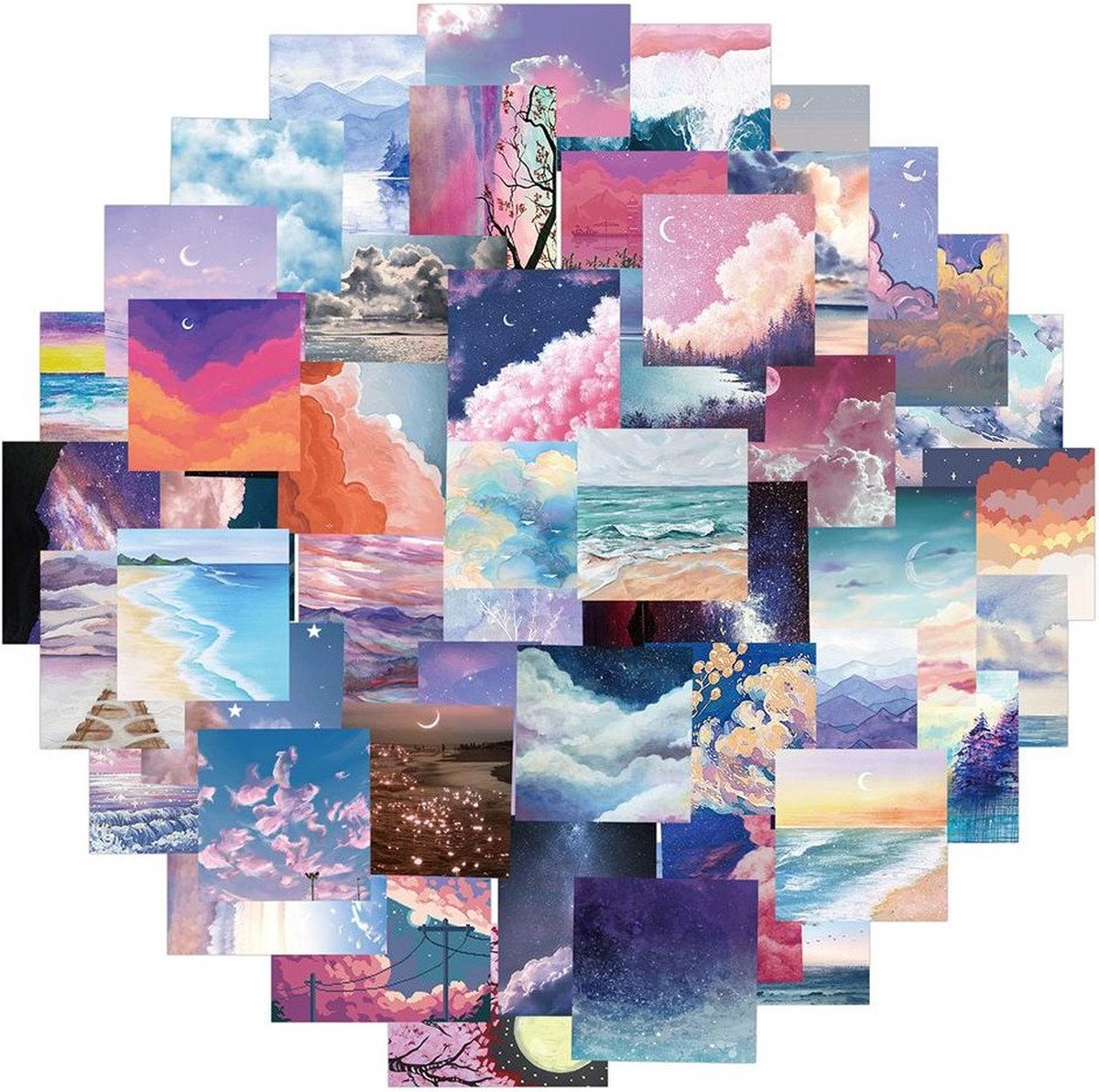 Stickers - prachtige landschappen - 50 st