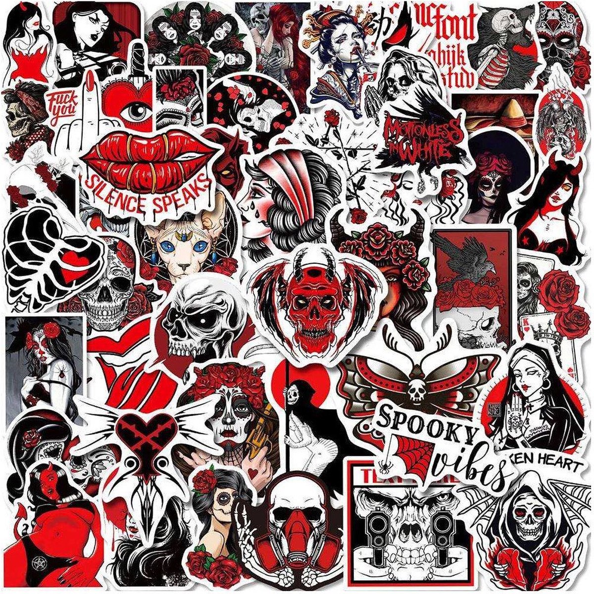 Stickers met gotische motieven - 50 st