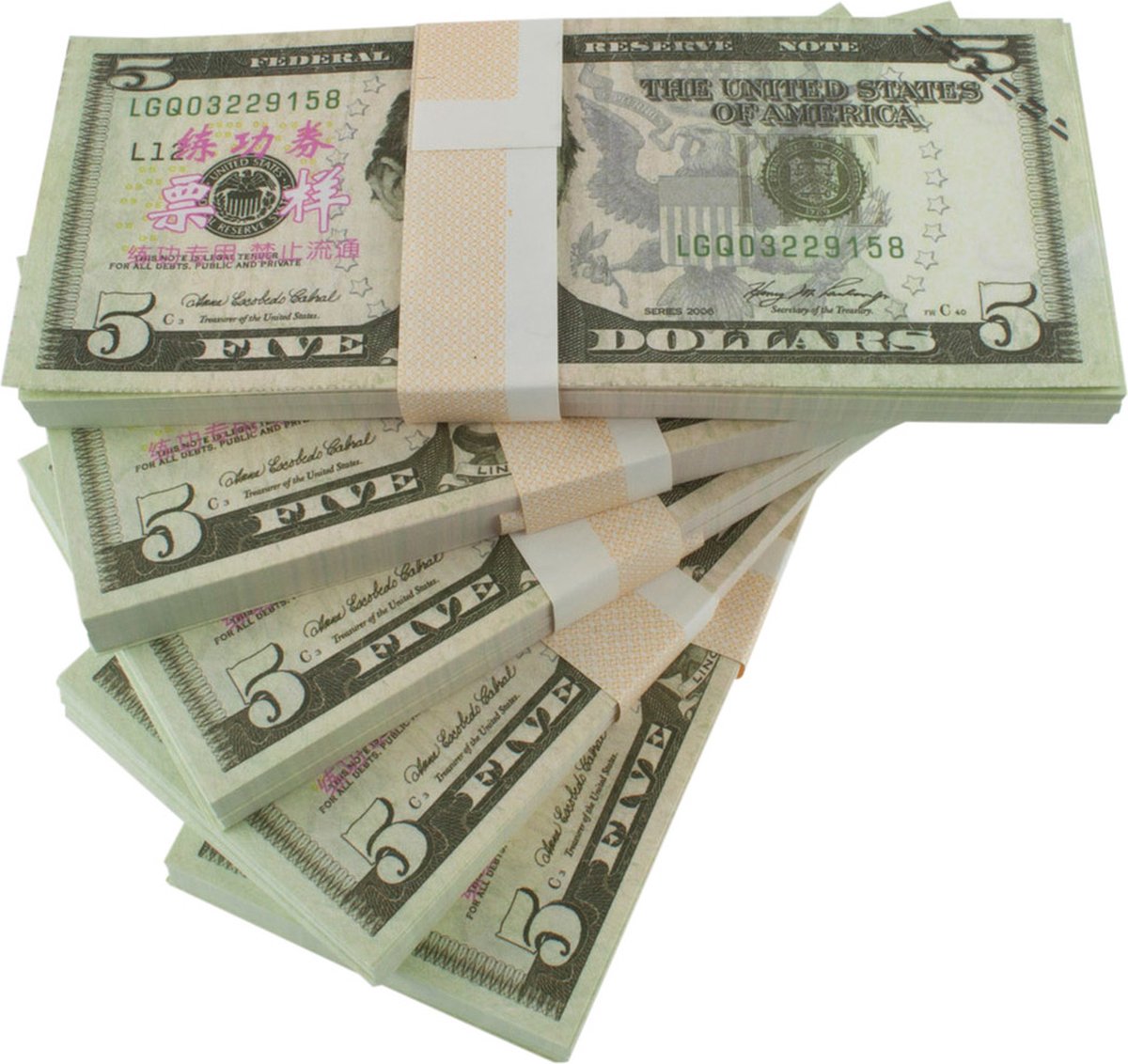 Vals geld - 5 Amerikaanse dollars (100 bankbiljetten)