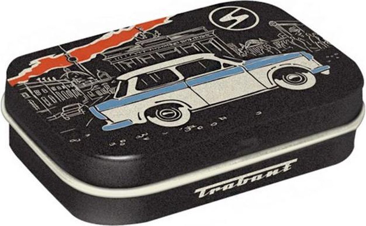 Trabant Berlin Black Pepermunt Doosje Inclusief Mints mint box 4 x 6 cm