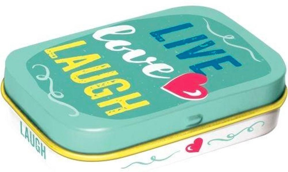 Live Laugh Love - Pepermunt Snoepjes - Metalen Blikje - Mint Box