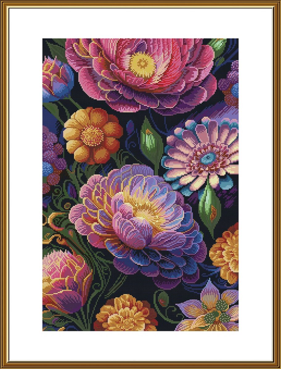 Borduurpakket Nova Sloboda - Floral variety - Bloemen Variatie