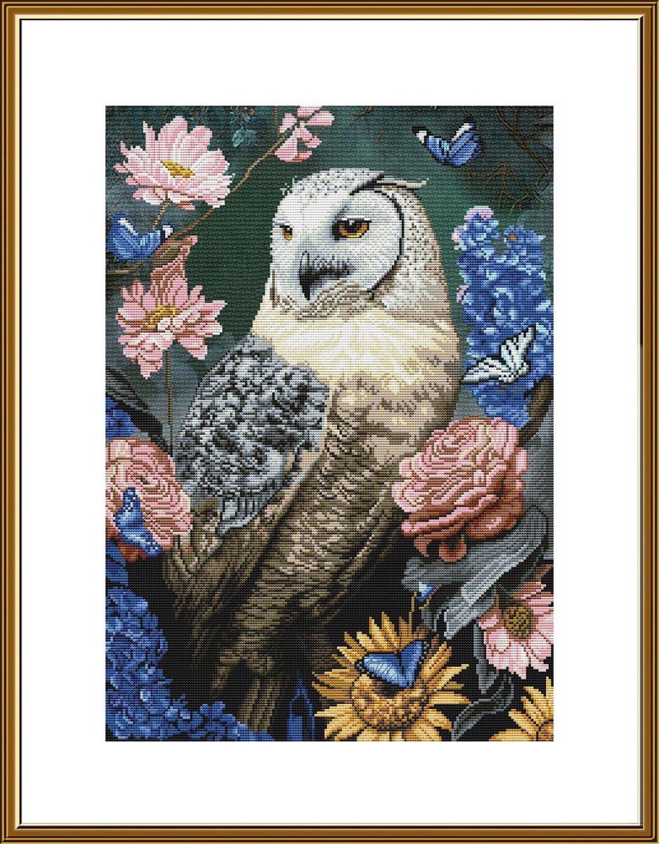 Borduurpakket Nova Sloboda - Forest sorceress - Bos Tovenares (bedrukte achtergrond)