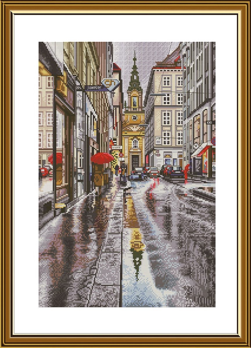 Borduurpakket Nova Sloboda - In the rain - In de Regen - 14 count