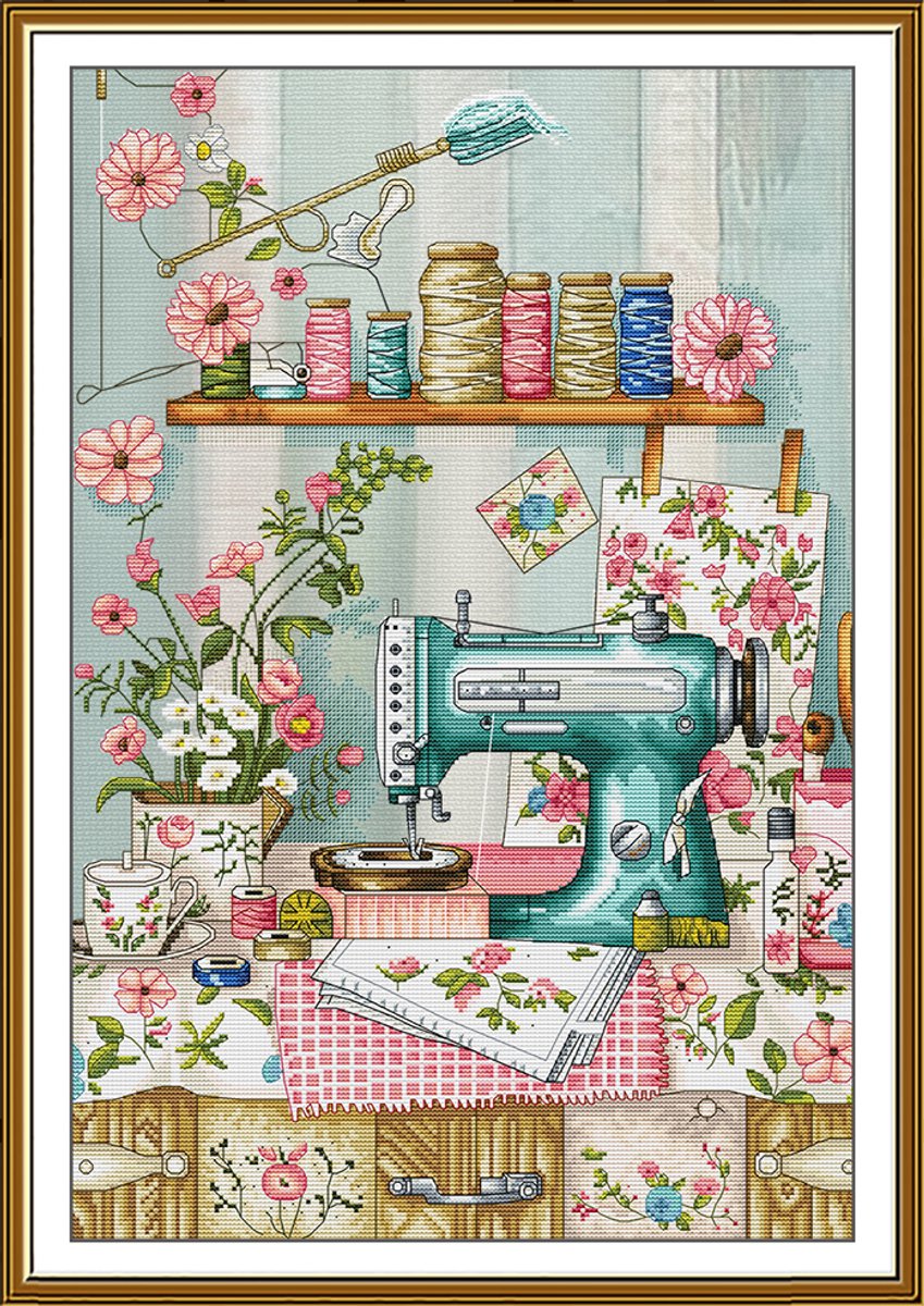 Borduurpakket Nova Sloboda - Place of inspiration - Plek van Inspiratie - bedrukte achtergrond