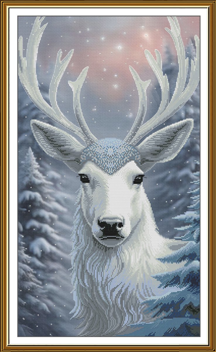 Borduurpakket Nova Sloboda - The Snow Prince - de Sneeuwprins - bewerkte achtergrond