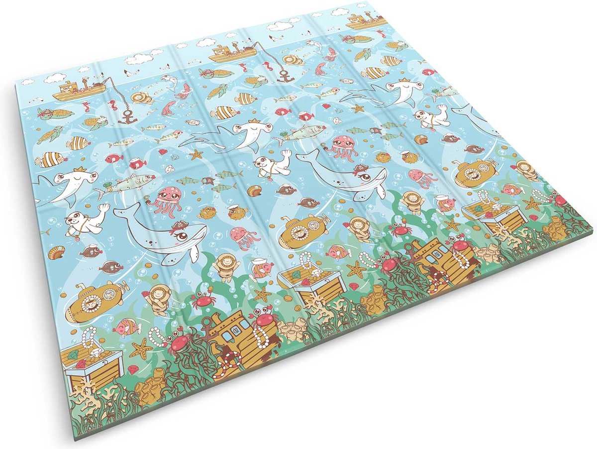 Opvouwbare schuimmat 200 x 180 x 1 cm Nukido NK-340 oceaan