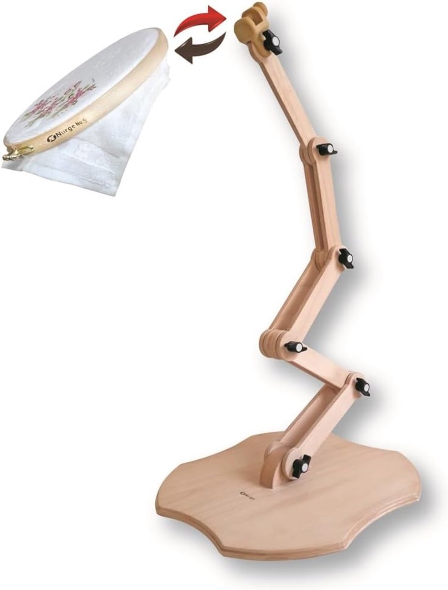 Nurge Borduurstandaard - Houten standaard met aanpasbare hoogte - 190-5
