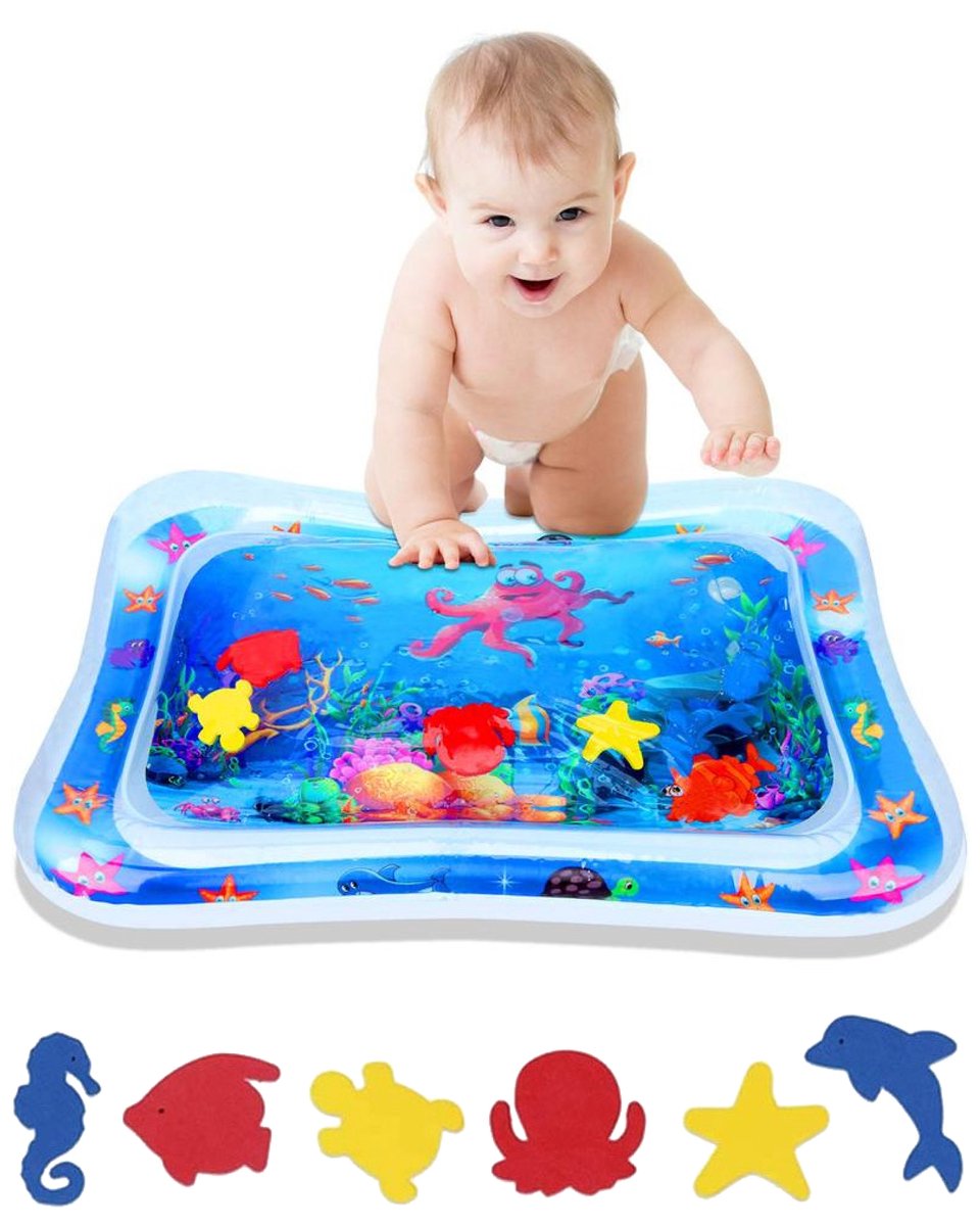 Nuvance - Waterspeelmat - Opblaasbaar - Watermat Baby - Speelmat - Waterspeelgoed - Tummy Time - Babyshower Cadeau – Kraamcadeau – Speelkleed Baby