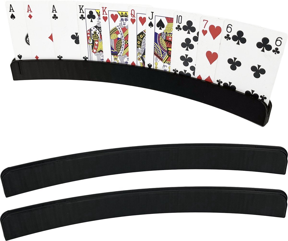   Speelkaarthouder - 2 Stuks - Zwart -   - Kaarthouder - Kaartenhouder - Kaart Houder
