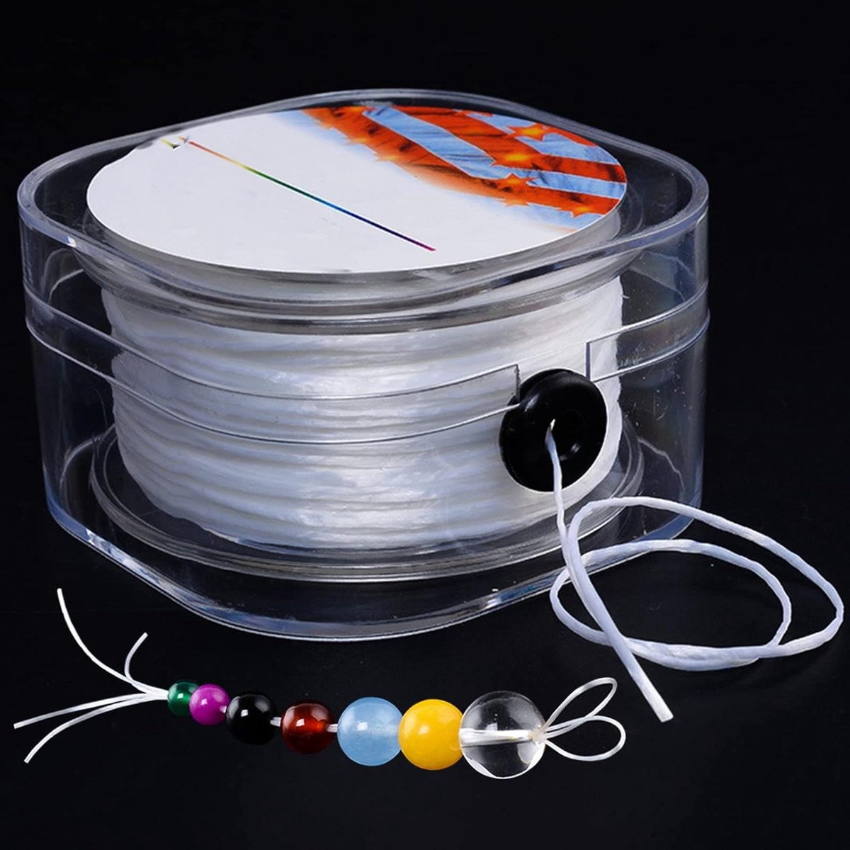 Doorzichtig Nylon Onzichtbaar Draad (0.8mm, 100M) - Transparant Elastisch Decoratief Draad met Doos voor Ornamenten Ophangen & Naaihobby