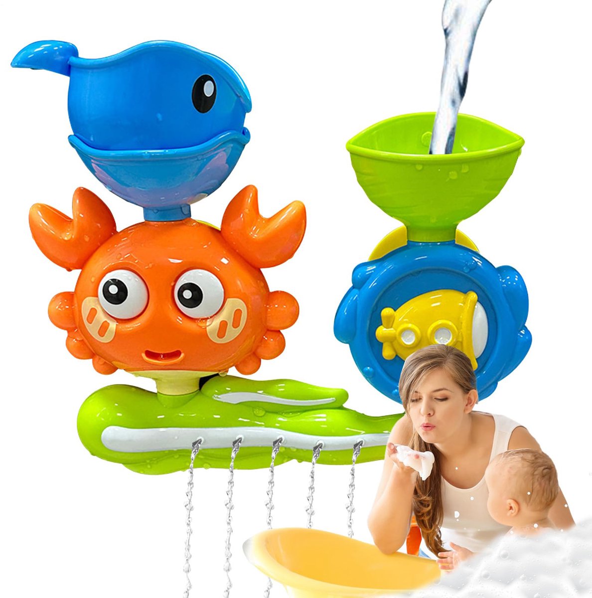 Badspeelgoed voor kinderen van 1-3 jaar - waterspeelgoed vanaf 1 jaar, badspeelgoed & buitenspeelgoed, educatief speelgoed, cadeau voor jongens en meisjes, babys, verjaardagscadeau, buitenspeelgoed