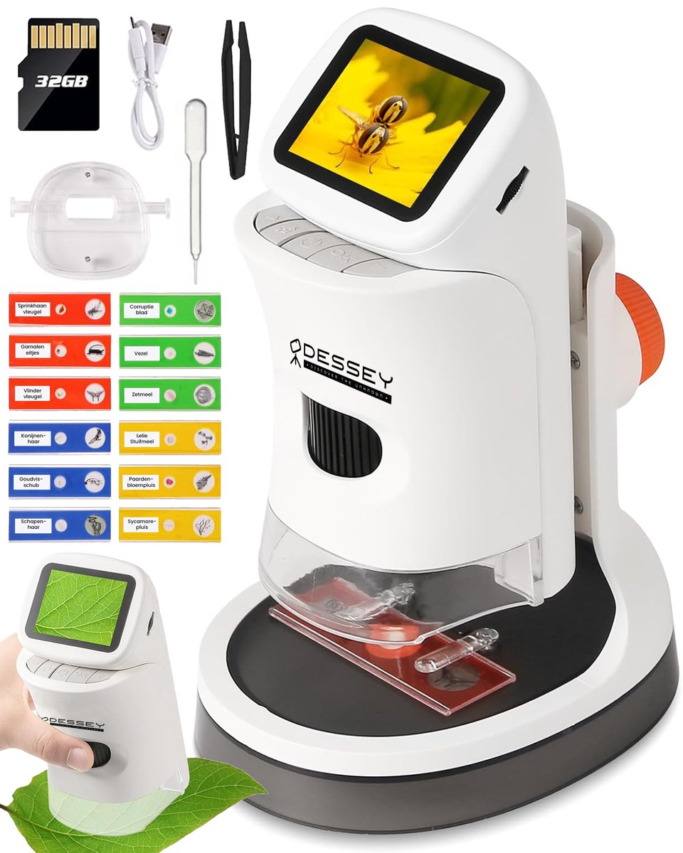 ODESSEY Digitale Microscoop - Draagbaar - 1000X Vergroting - Kinderen - Junior - Microscope