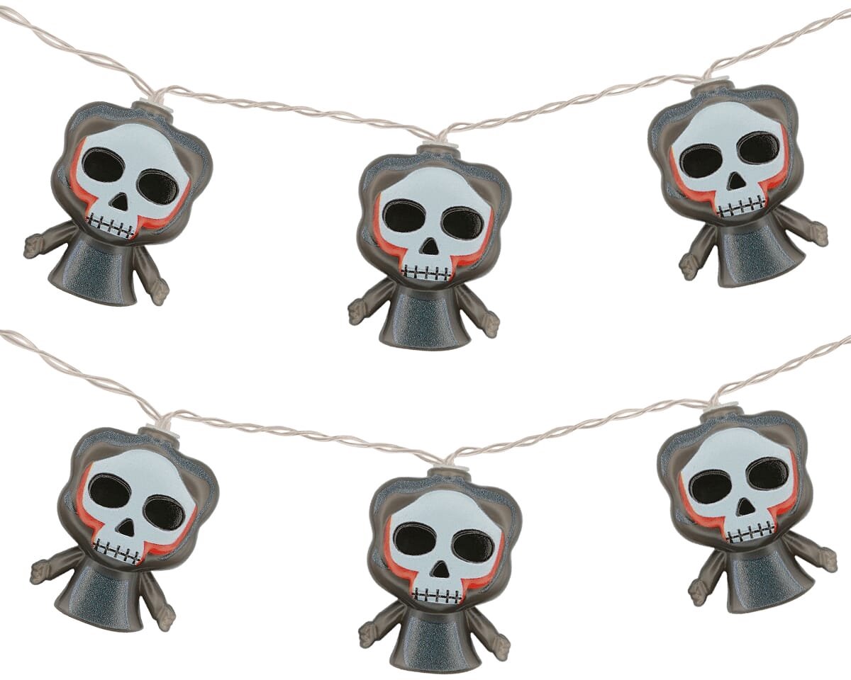 Halloween Lichtsnoer Magere Hein - 6 Meter - 40 LED Lampjes - Inclusief Batterijen - Warm Wit Licht