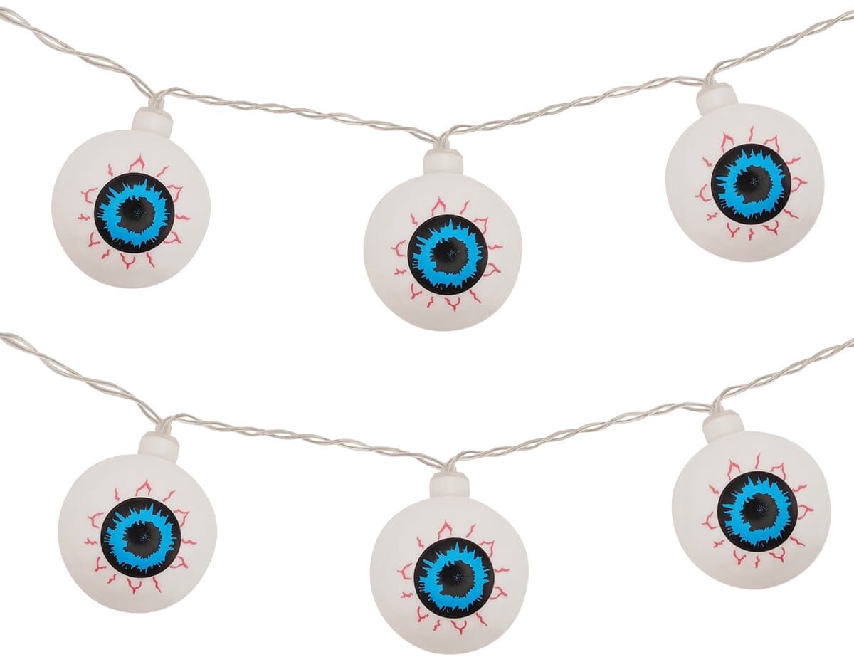 Halloween Lichtsnoer Oogballen - 3 Meter - 20 LED Lampjes - Inclusief Batterijen - Warm Wit Licht