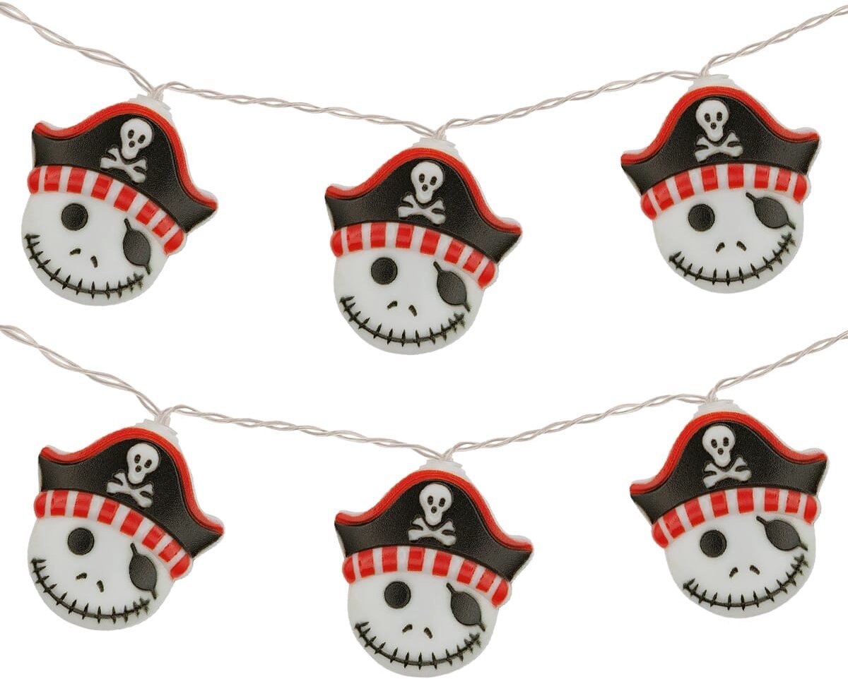 Halloween Lichtsnoer Piraat - 3 Meter - 20 LED Lampjes - Inclusief Batterijen - Warm Wit Licht