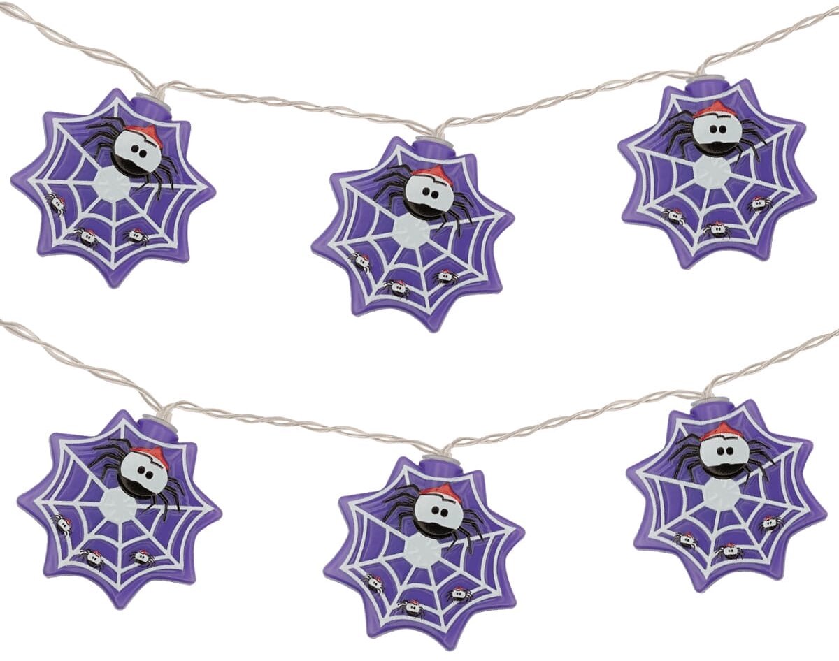 Halloween Lichtsnoer Spinnenweb - 6 Meter - 40 LED Lampjes - Inclusief Batterijen -Warm Wit Licht