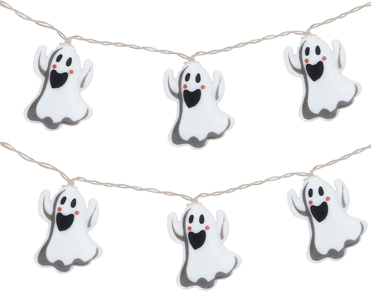 Halloween Lichtsnoer Spookjes - 3 Meter - 20 LED Lampjes - Inclusief Batterijen - Warm Wit Licht