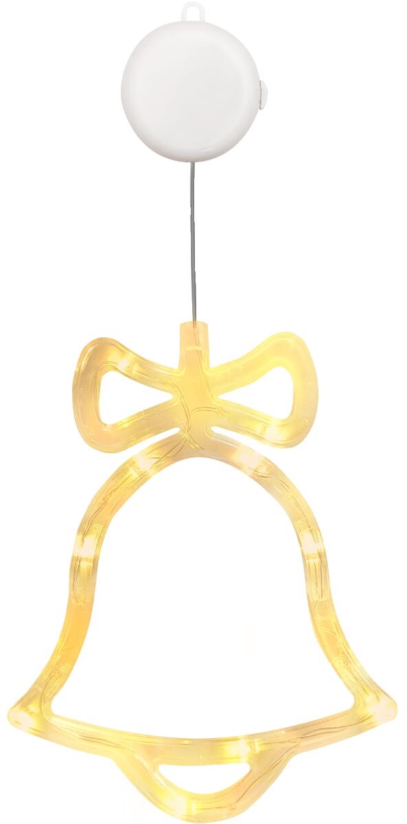 Kerstverlichting Raam Kerstbel - 20x16cm - Inclusief Batterijen - Kerstversiering met Zuignap