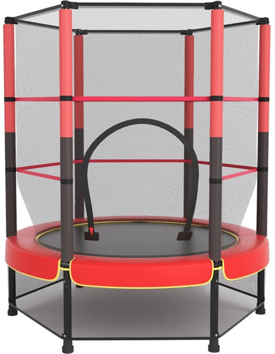 OFMOTRA Trampoline - Inclusief veiligheidsnet - Kinder Trampoline - Buitenspeelgoed - 140 cm - tot 150kg - Rood