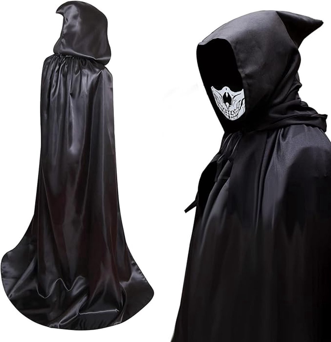 OIMG Hooded Vampire Cape - Witch Cosplay Cape - Halloween Costume - Unisex Vampire Costume - Black Cape - Suitable for Carnival - Halloween - Party - Cosplay Costume