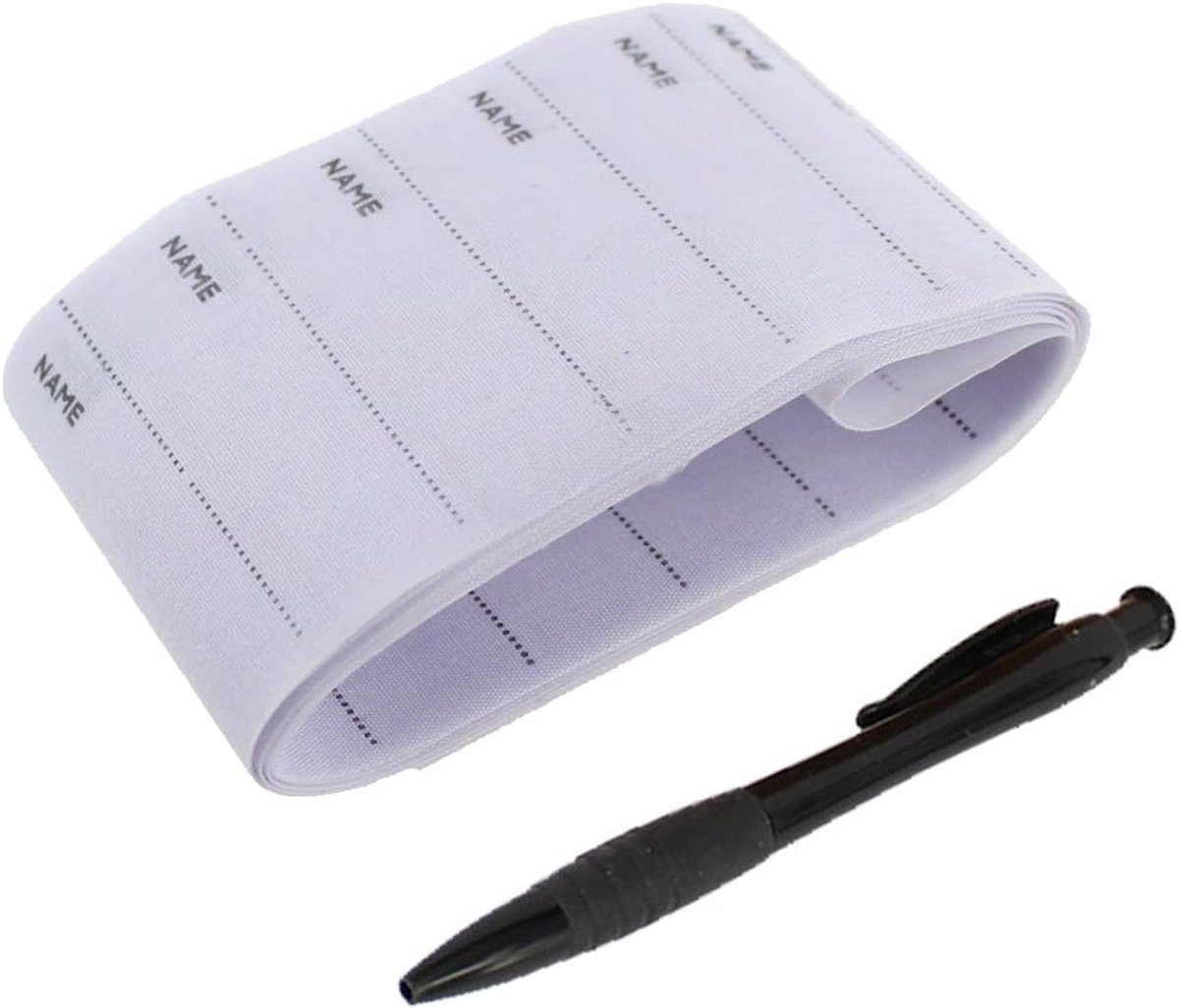 OIMG Kledinglabels - strijklabels - 200 Stuks + Pen - Opstrijk Naamlabels - Wasbare Kleding Etiketten - 5.5x1.5cm - Kinderkleding Naam Tags - label textiel- kledinglabels om op te strijken - Wit Tags