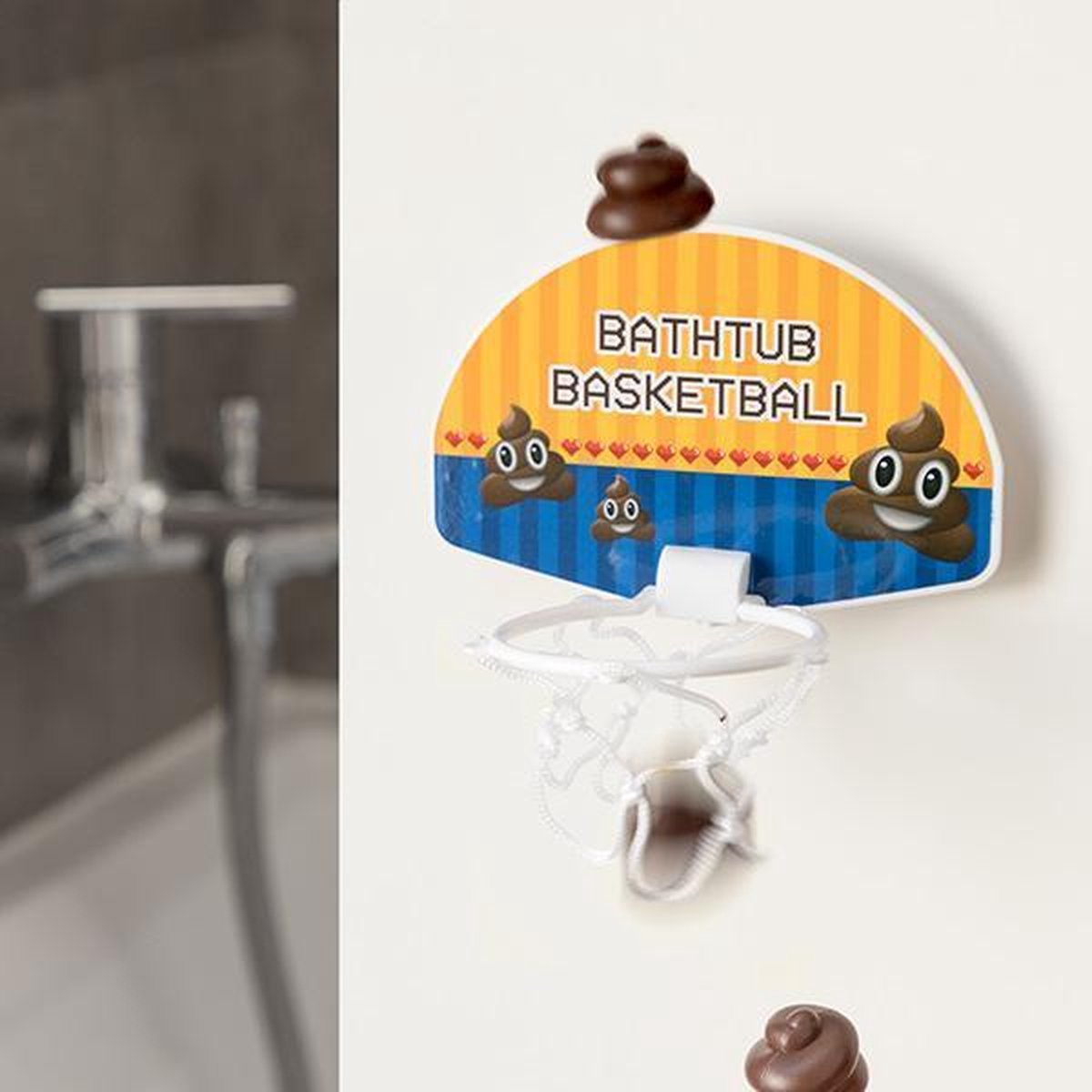Bad basketbal set mini / cadeau / badspeelgoed / kado / badkamer poo basketbal / emoji / raam basketbal / kamer basketbal